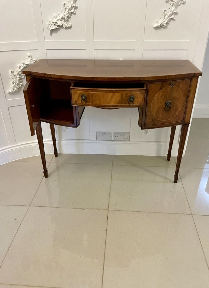 Antique Quality Figured Mahogany Bow Fronted Sideboard - Image 5